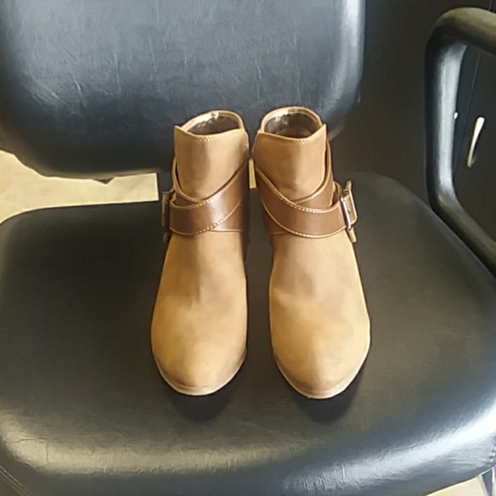 Beige ankle boots